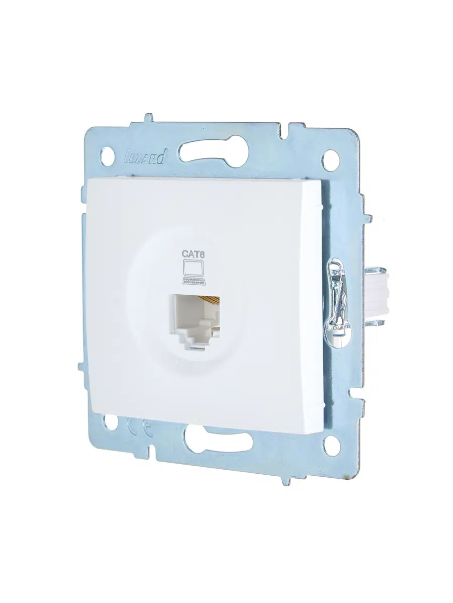 ASTI Розетка компьютерная белая механизм Cat 5e LEZARD 7081-0288-140 - Вид №2