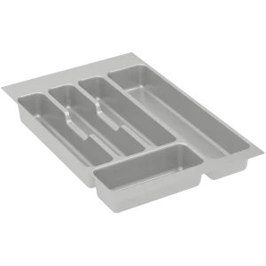 Лоток для столовых приборов Delinia 48.6x4.5x32.6 см пластик цвет серый