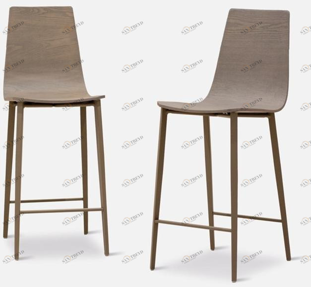 MOBLIBERICA Высокий деревянный табурет с подставкой для ног Salt sun-id-1491903