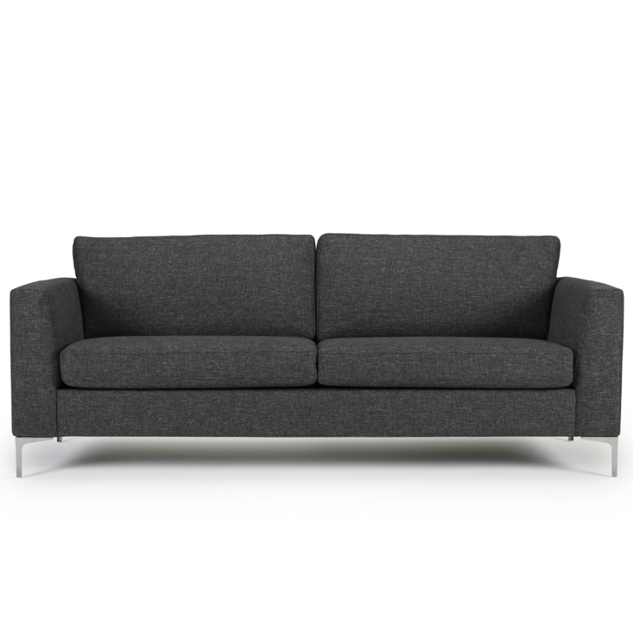 Диван трехместный Shea с хромированными ножками, темно-серый Kragelund 36403960348 - Вид №1