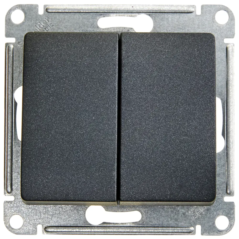 Schneider Electric Glossa — выключатель двухклавишный в стиле антрацит 87677580 STLM-0074815