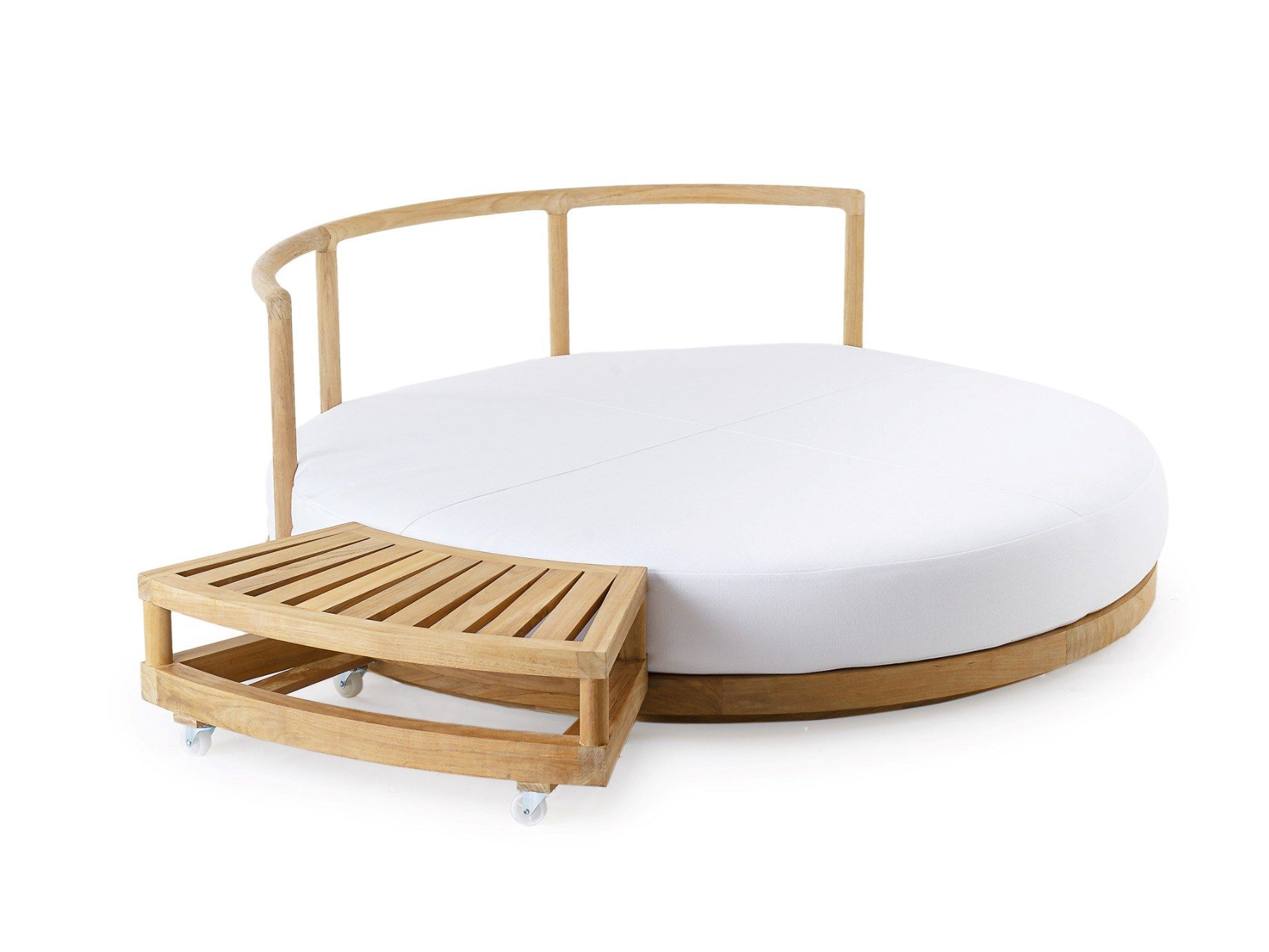 Низкий тиковый садовый столик с колесами Unopiù Pevero ARCH-00144473 - Вид №1