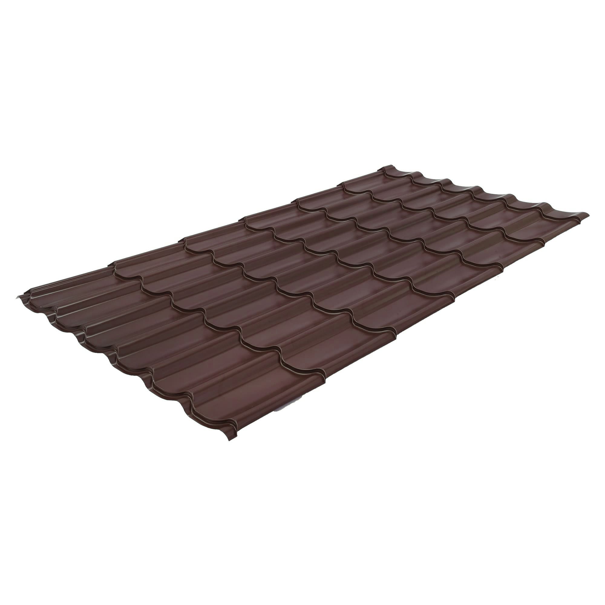 10008698 Металлочерепица 0.4 мм 2250х1180 мм RAL 8017 коричневый Santreyd  - Вид №1