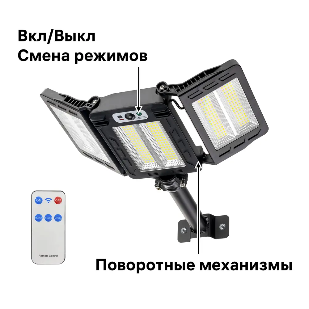 Светильник светодиодный уличный Duwi Solar LED PRO на солнечных батареях с ДУ 40Вт 6500К 750Лм IP65 датчик движения черный STLM-2084474 - Вид №11
