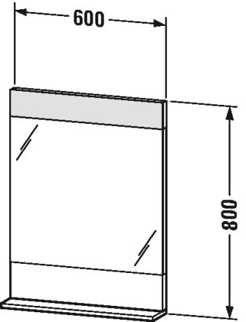 VE751102121 Vero Зеркало с полочкой внизу Орех темный декор Duravit - Вид №1