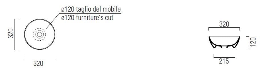 Круглый умывальник GSI ceramica Pura ARCH-00129564 - Вид №2