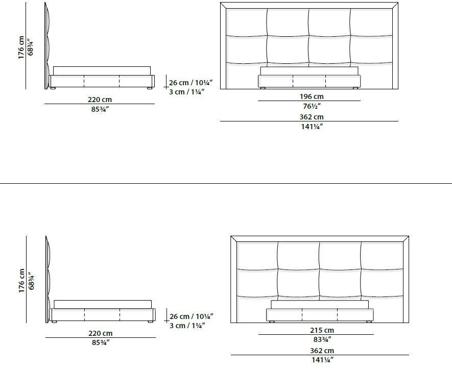 BAXTER Кожаная кровать с мягким изголовьем sun-id-1348169 - Вид №2