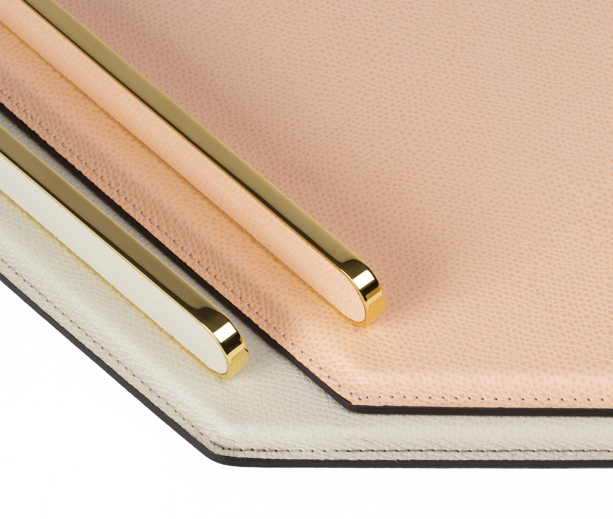 Восьмиугольный поднос Este - 33X33 см / металл-финиш_вороненая-латунь / зерненая кожа_кремовый Pinetti G6.1934.029.027 - Вид №4