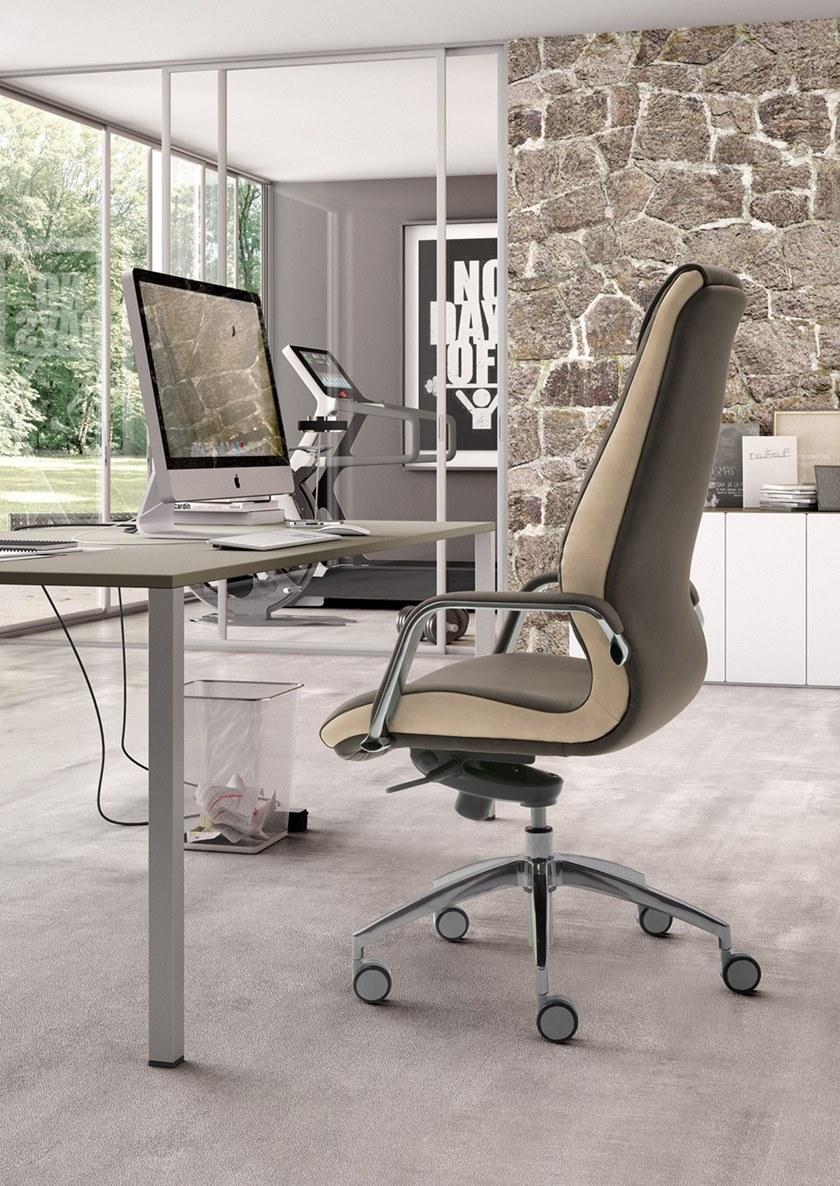 Leyform Поворотное кожаное кресло для руководителей с подголовником  1500  - Вид №6