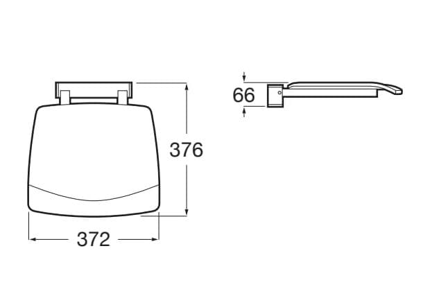 Пластиковое складное сиденье для душа Roca ACCESS ARCH-00076114 - Вид №2