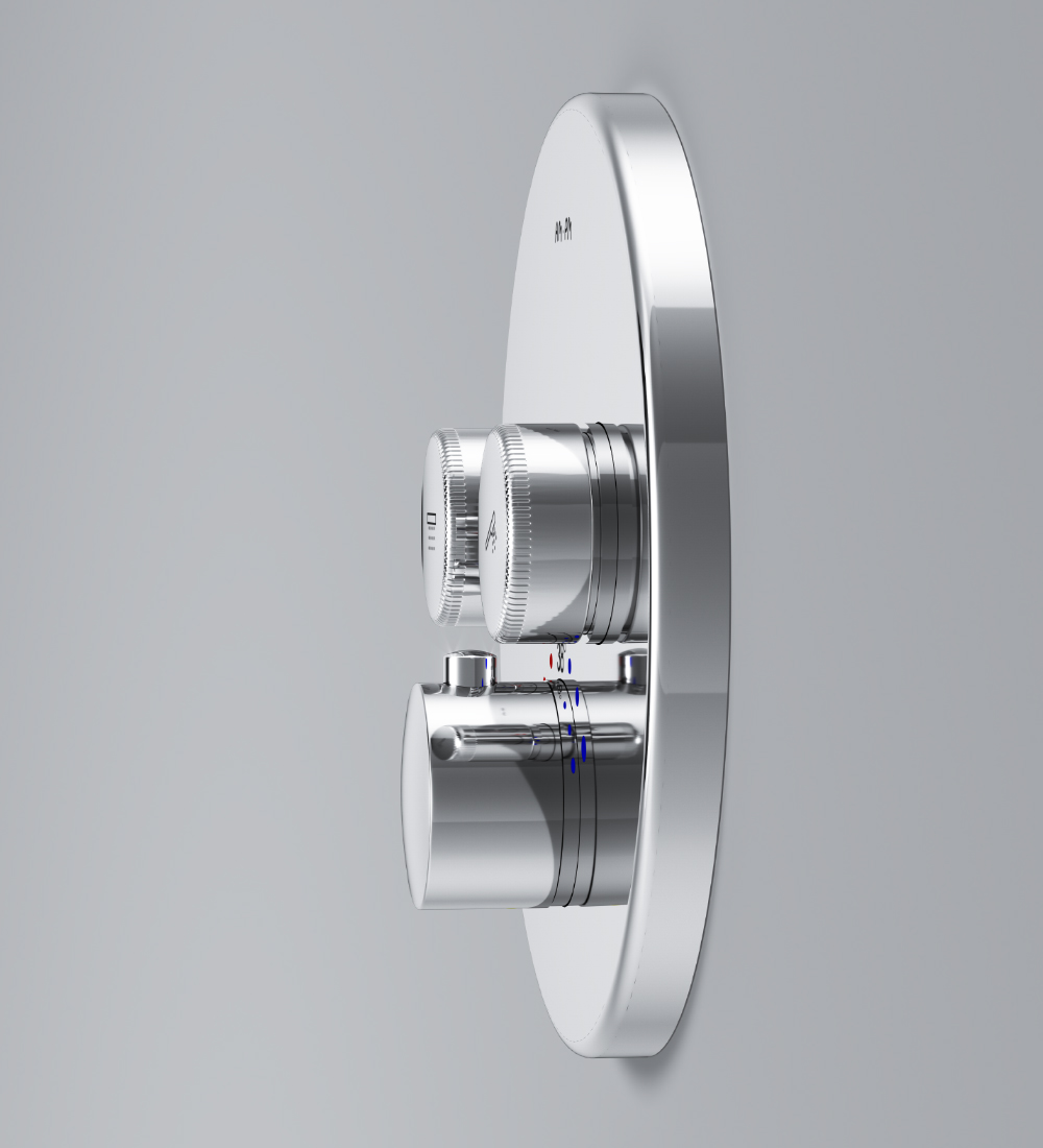 F50A85700 Inspire V2.0 TouchReel смеситель для 2 потребителей с термостатом монтируемый в стену х AM.PM Inspire 2.0  - Вид №2