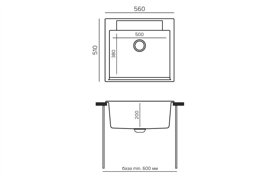 Кухонные мойки Polygran Argo-560 575790 - Вид №2