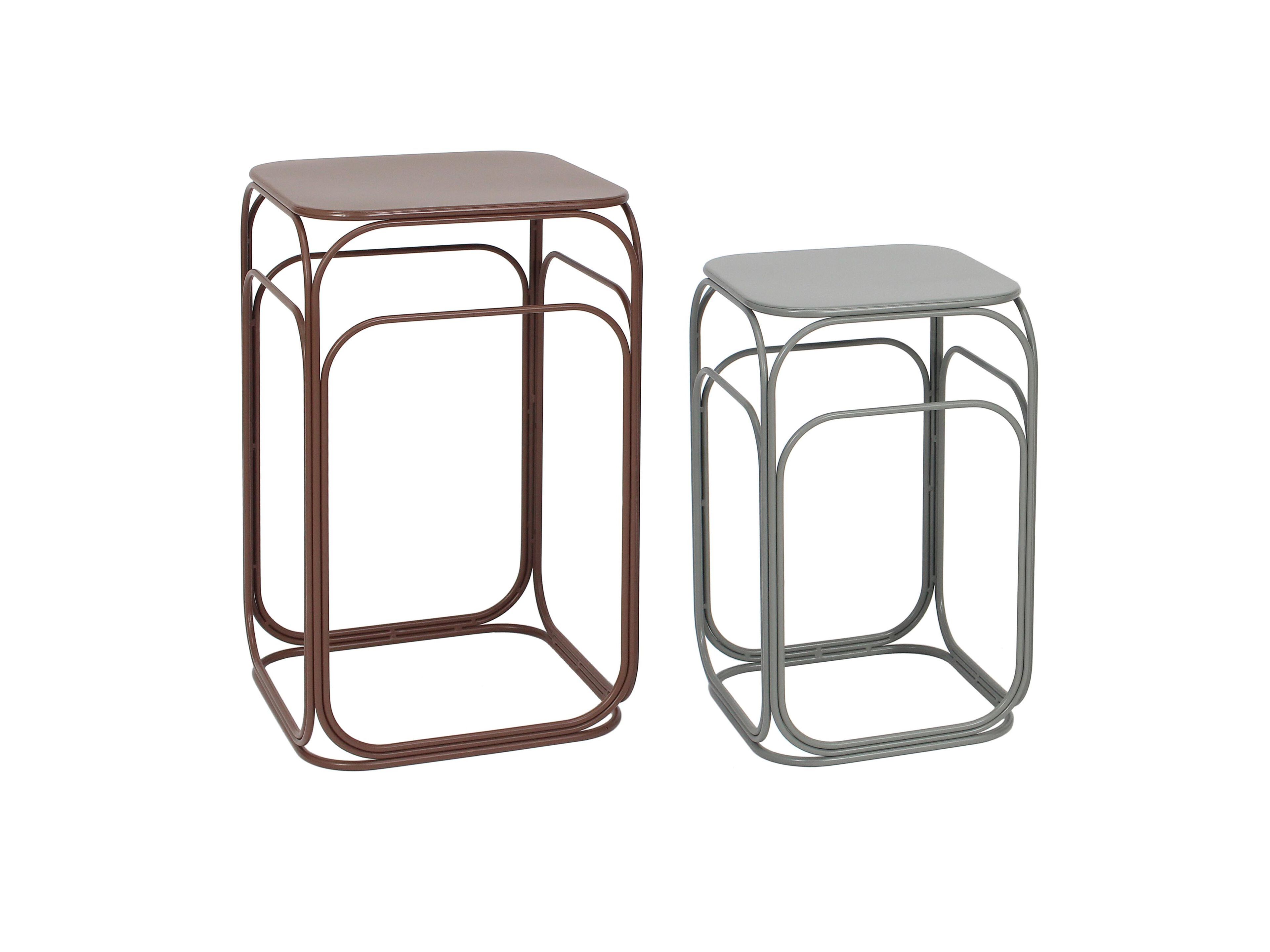 Набор из 2 квадратных столиков с порошковым покрытием BIZZOTTO CLARITY ARCH-00059674 - Вид №1