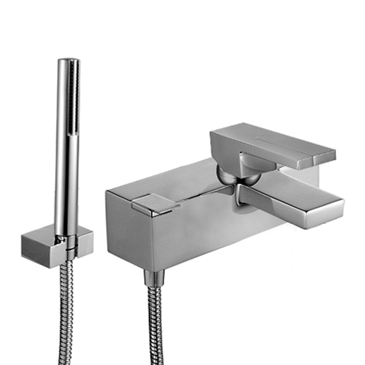 3315S  Смеситель из стены для ваннывылет 15,5 см без ручки автоматический переключатель на 2 потока ручная лейка SUN держатель ручной лейки гибкий шланг 150 см ПВХ (a) ручка 3347 заказывается отдельносм раздел ''Ручки'' Fantini Rubinetti AR/38