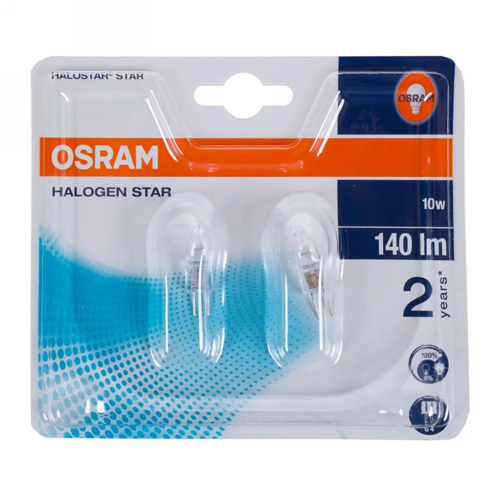 Набор галогенных ламп Osram G4 10 Вт 12 В свет тёплый белый 2 шт. 11964470 STLM-2040456  - Вид №1