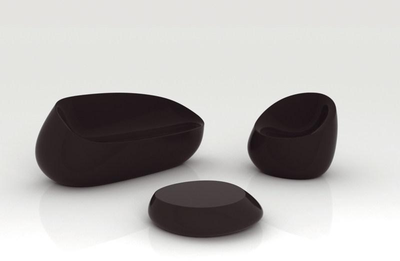 VONDOM Садовый стол низкий полиэтиленовый Stones sun-id-1502608 - Вид №1