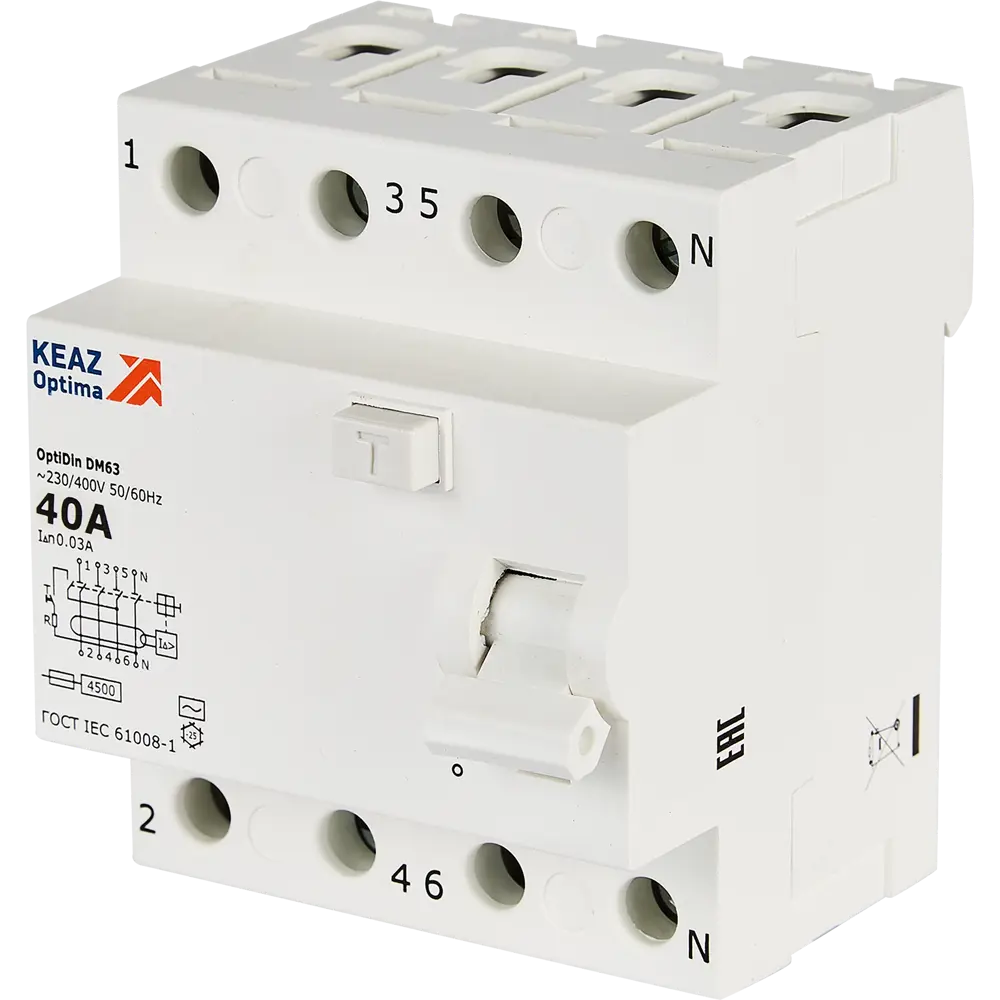 УЗО КЭАЗ 4-полюсное 40А с защитой от утечек тока 89341826 STLM-1411881