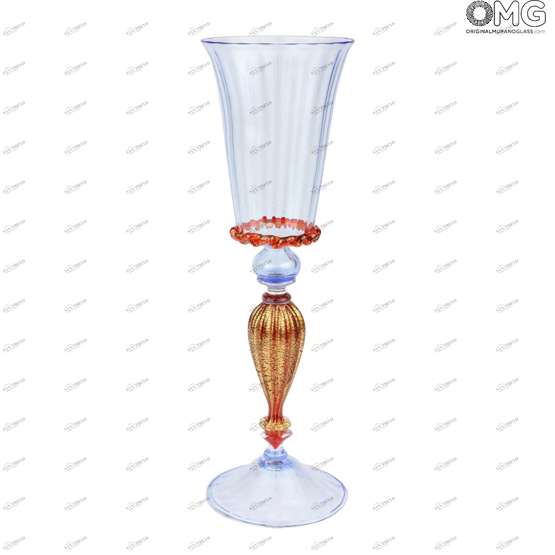 387 ORIGINALMURANOGLASS Венецианский кубок Venier - муранское хрустальное стекло OMG 10 см 