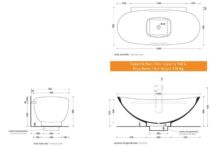 Овальная ванна из Каменаluce® Ceramica Flaminia ARCH-00105753 - Вид №5
