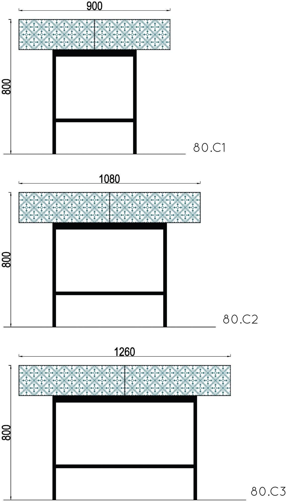 Barba design Лакированная прямоугольная консоль hdf с ящиками Tiles 80.c2 - Вид №2