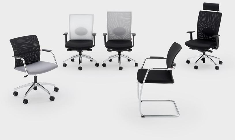 Viganò Офисное кресло из ткани с подлокотниками на колесиках Queen mesh sun-id-1483814 - Вид №2