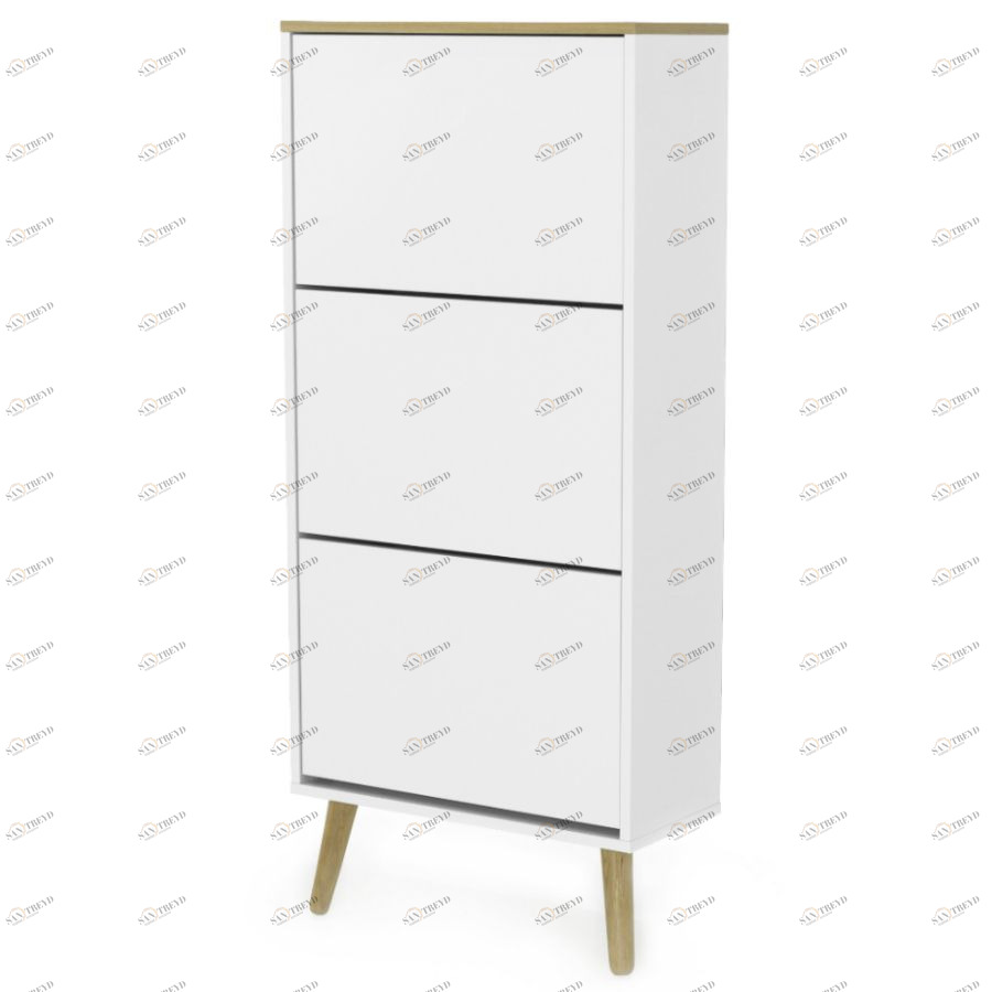 Шкаф для обуви Tenzo Dot, 128х57,5х24 см, дуб, белый 1657454