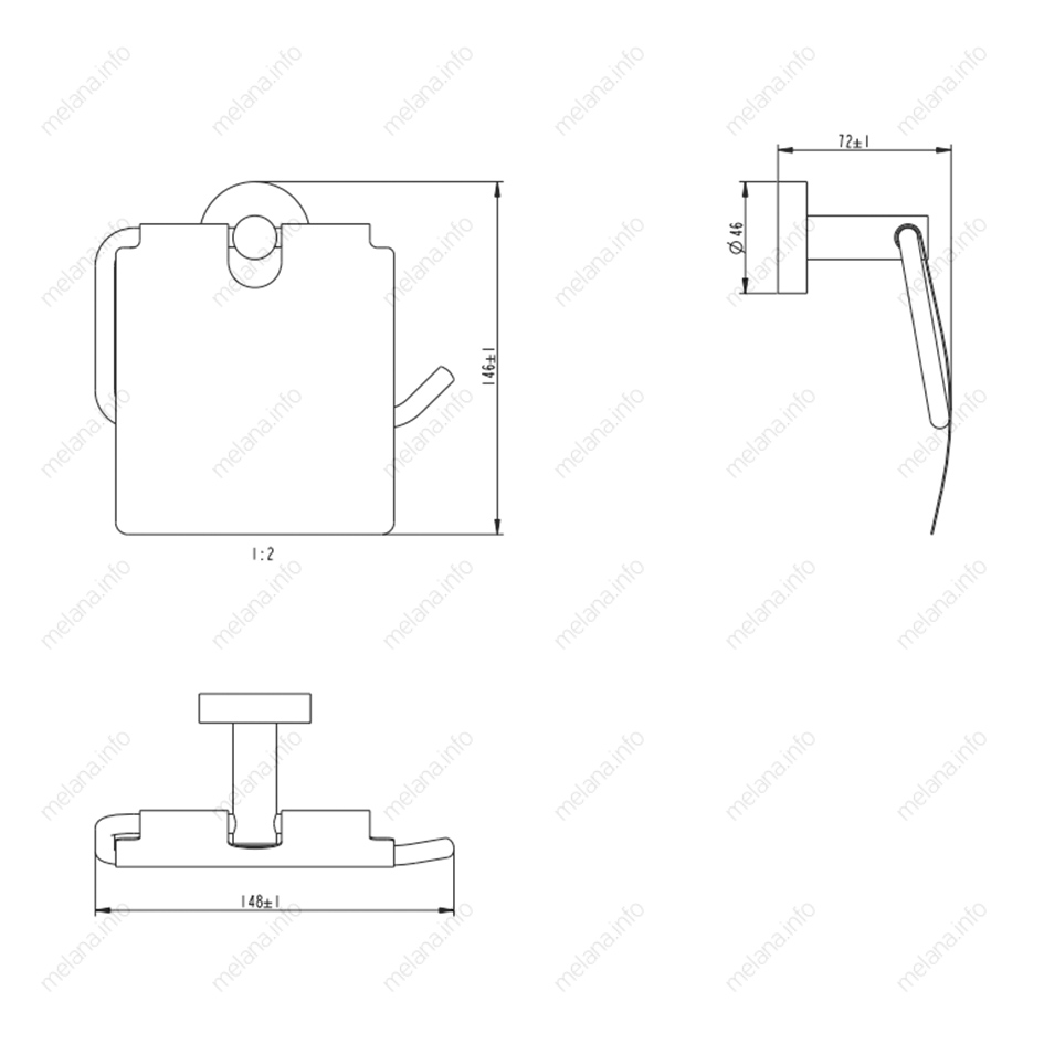 Держатель туалетной бумаги MELANA сатин хром MLN-867007 867 серия - Вид №1