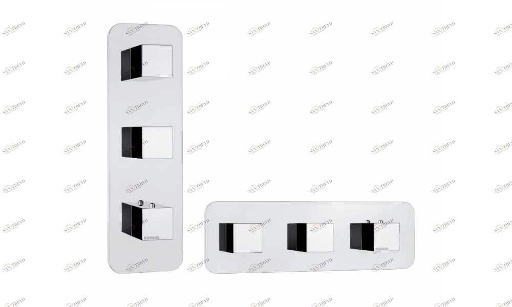 Z032204 + Z030203 000 Смеситель & запорный кран Cube 3 Outlets (with diverter) HP BOSSINI 
