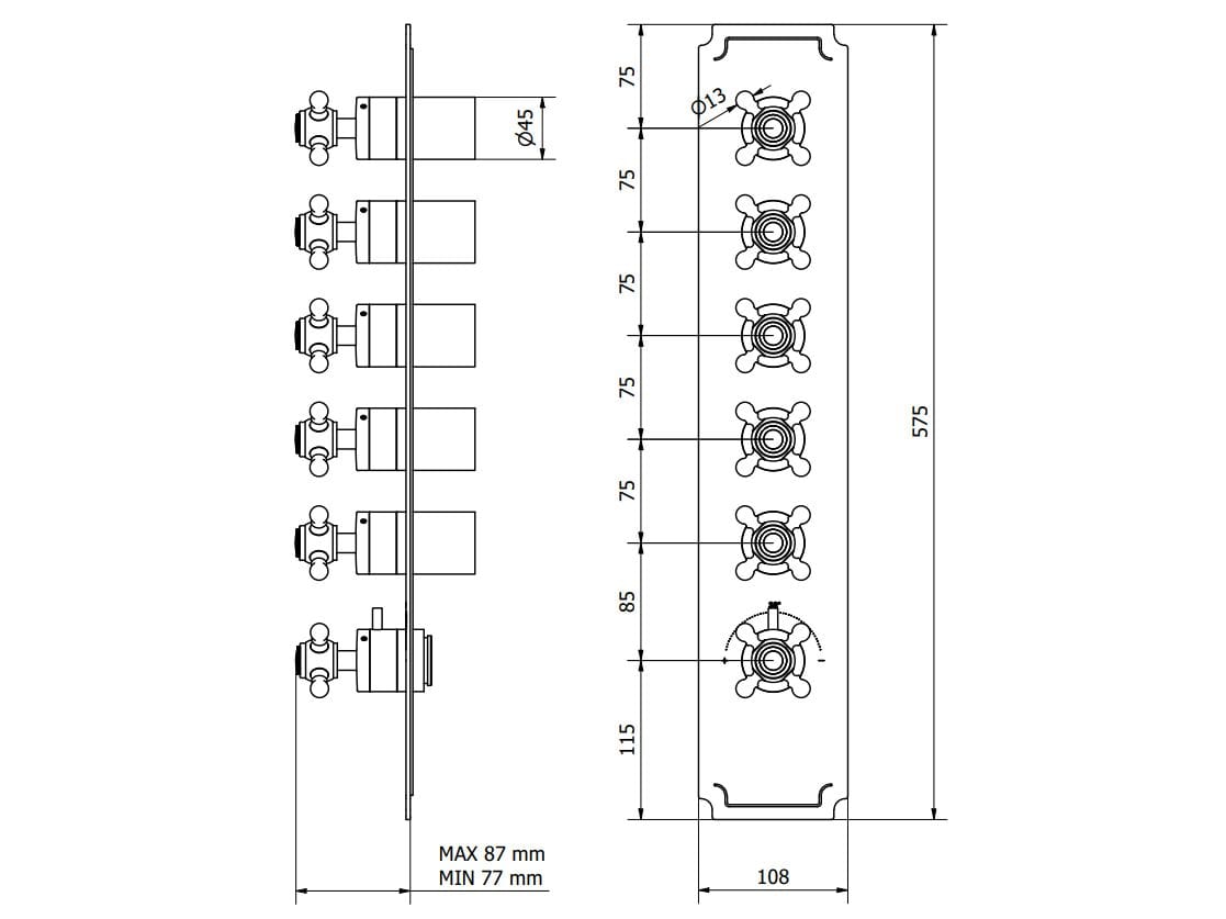 Термостатический смеситель для душа с пластиной IB Aqua ARCH-00088768 - Вид №2