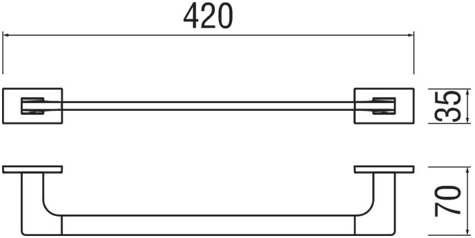 Nobili Rubinetterie Вешалка для полотенец Cube Accb20/420cr - Вид №1