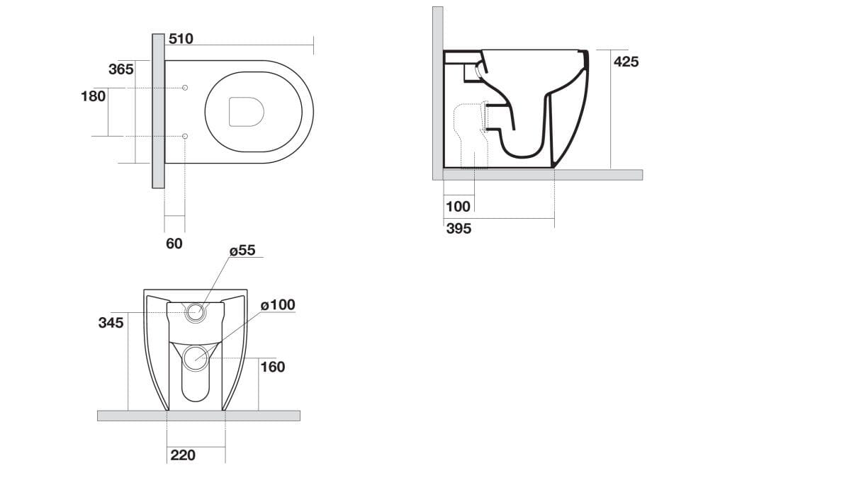 Туалет провод стены CROSSWATER GLIDE II ARCH-00052659 - Вид №3