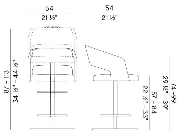 Высокий стул с подставкой для ног Potocco ARCH-00149537 - Вид №2
