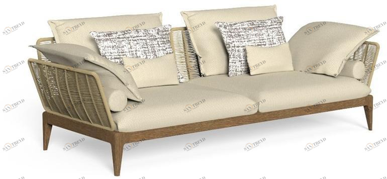 Talenti 3-х местный тканевый садовый диван Cruise teak sun-id-1357819