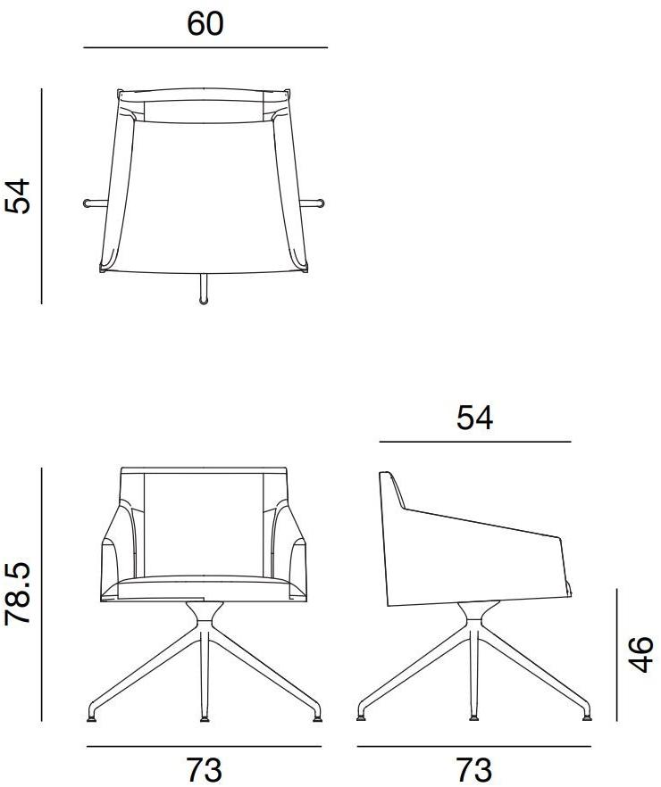 arper Кресло поворотное на козелке с 4-мя спицами Saari 2705 - Вид №3
