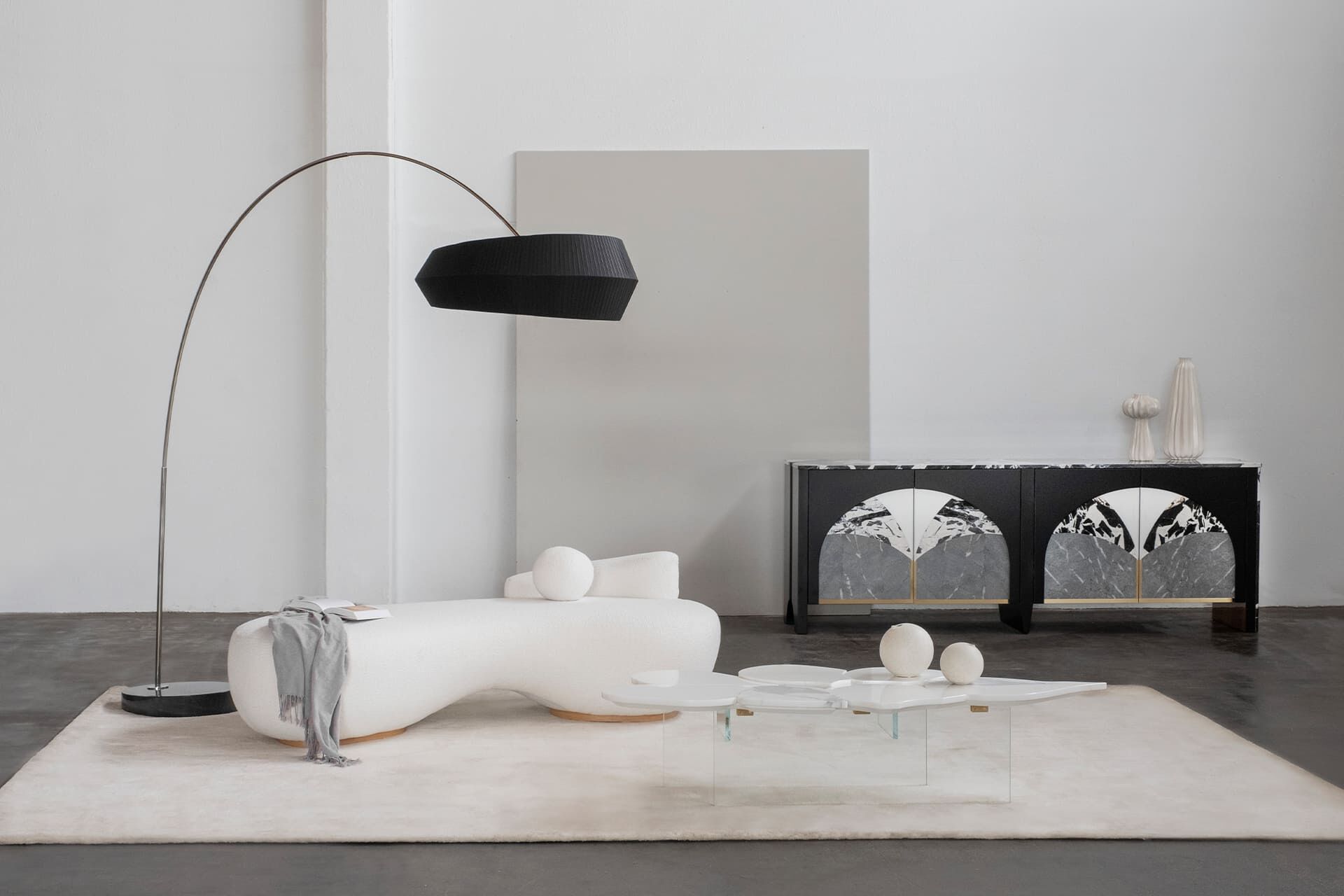 Светодиодная дуговая лампа из нержавеющей стали с шелковым абажуром Greenapple SUBLIME ARCH-00073683 - Вид №2