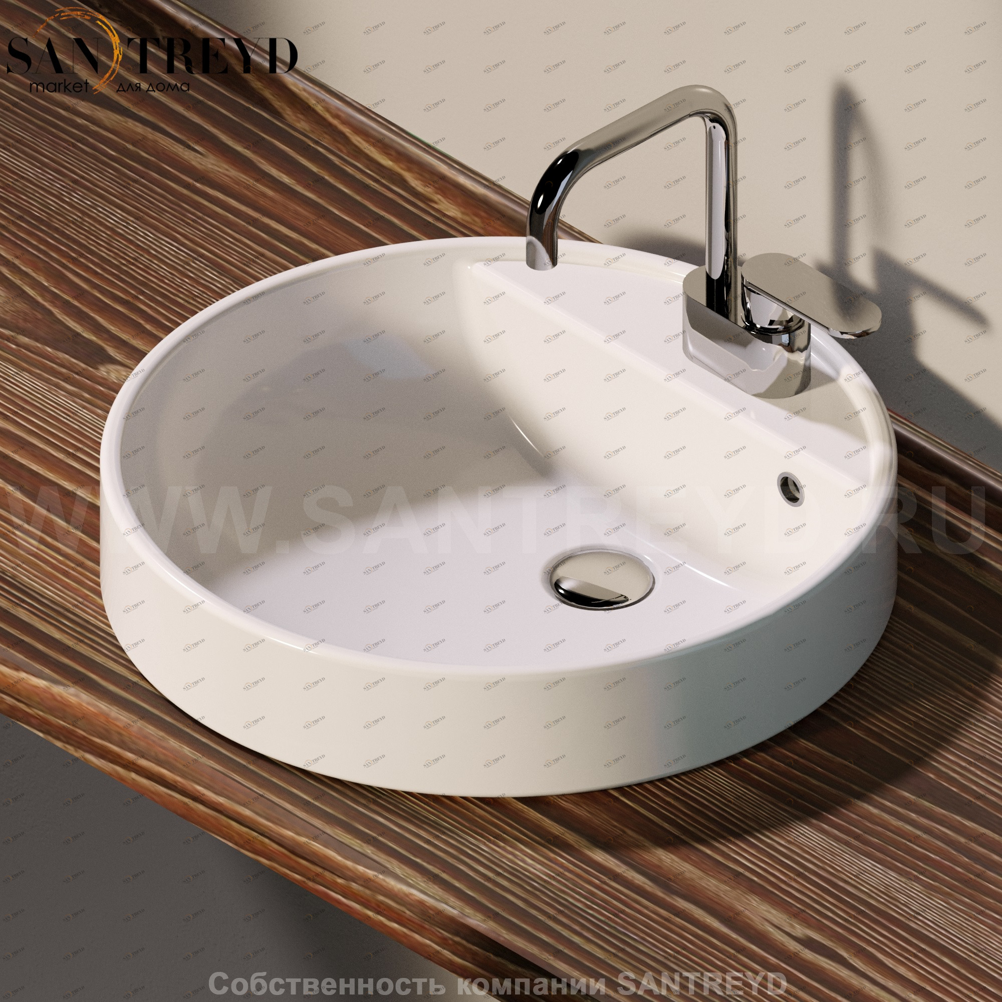 50559016 Накладная раковина под столешницу  круглая Ceramica Flaminia Twin