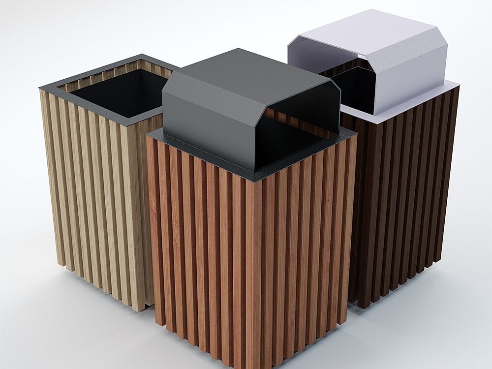 Алюминиевая стойка для мусора с крышкой для наружного использования CITYSì ALUMINUM ARCH-00077976