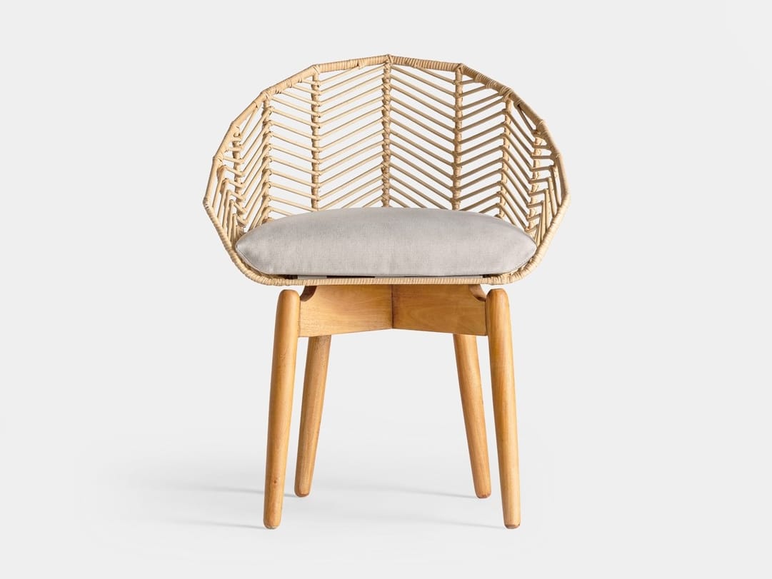 Стул из ротанга и красного дерева Vical Home Plissé Rattan ARCH-00126179