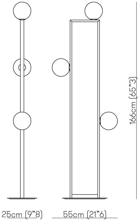 VeniceM Светодиодный торшер из никеля Mondrian sun-id-1361674 - Вид №5