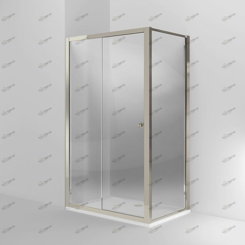 Дверь Arcade 1200mm раздвижная с боковым экраном 800mm, никель [ARC46 + ARC52] Arcade Burlington ARC46A, ARC46B, ARC52