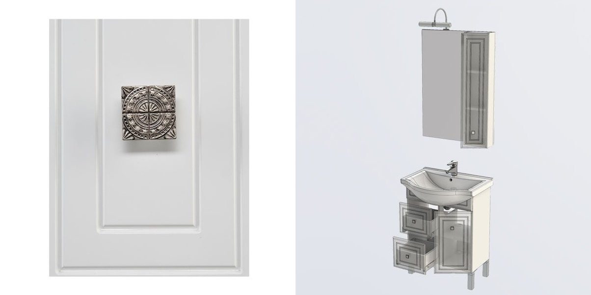 Комплект мебели Aquanet Стайл 65 белый (1 дверца 2 ящика) 00181636 - Вид №3