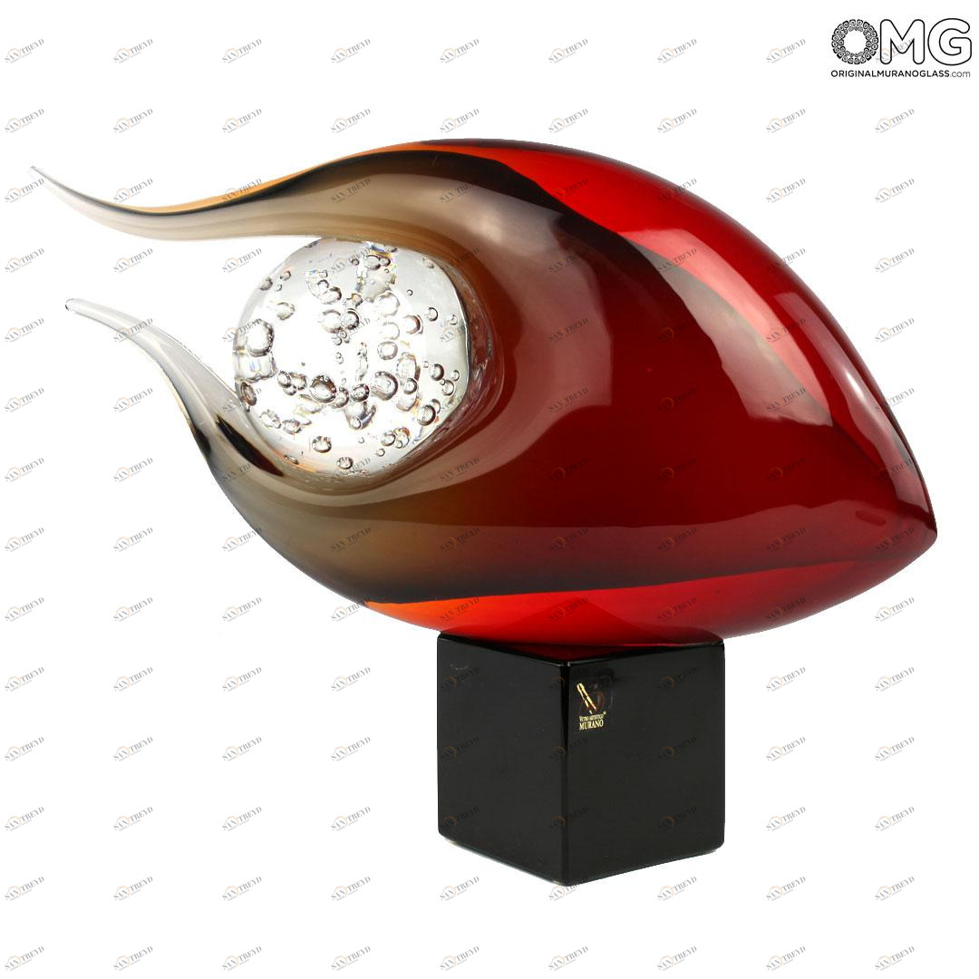 3927 ORIGINALMURANOGLASS Скульптура Рыба - муранское стекло OMG 13 см 