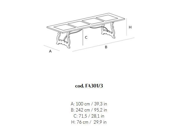 Прямоугольный обеденный стол из массива дерева Lando LIRA ARCH-00119262 - Вид №3