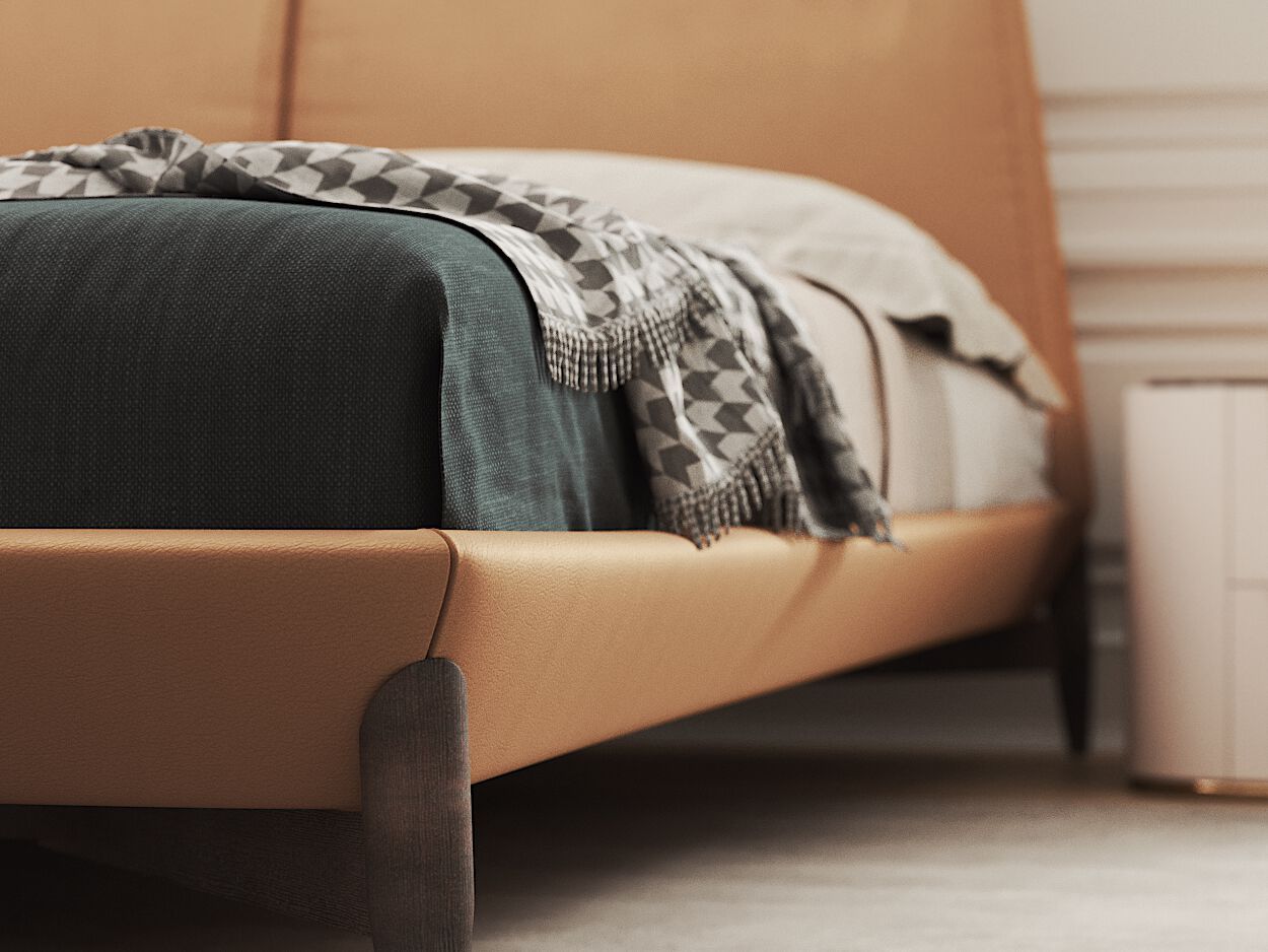 Деревянная двуспальная кровать с мягким изголовьем PRADDY Natur ARCH-00029611 - Вид №7