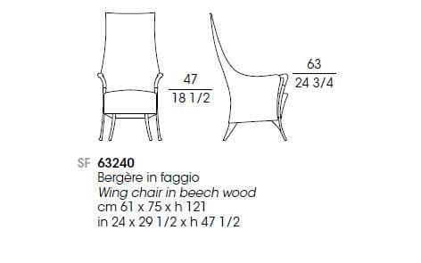 Тканевое кресло с высокой спинкой Giorgetti проекты ARCH-00049394 - Вид №2