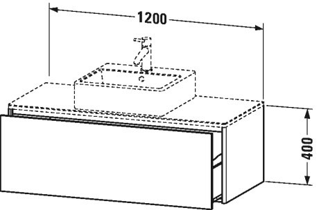 XS490208989 Тумбочка для подвесной консоли XSquare #XS4902 1200 x 548 мм Фланелево-серый глянцевый лак Duravit - Вид №1