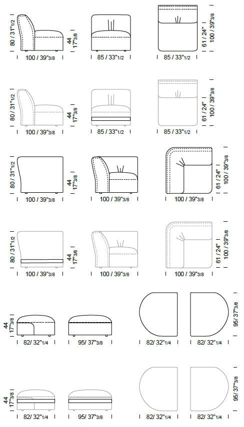 Кожаный модульный диван Borzalino BELT ARCH-00138276 - Вид №9