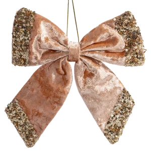 89368966 Украшение декоративное Бант 22x20 см золотистый STLM-1422130