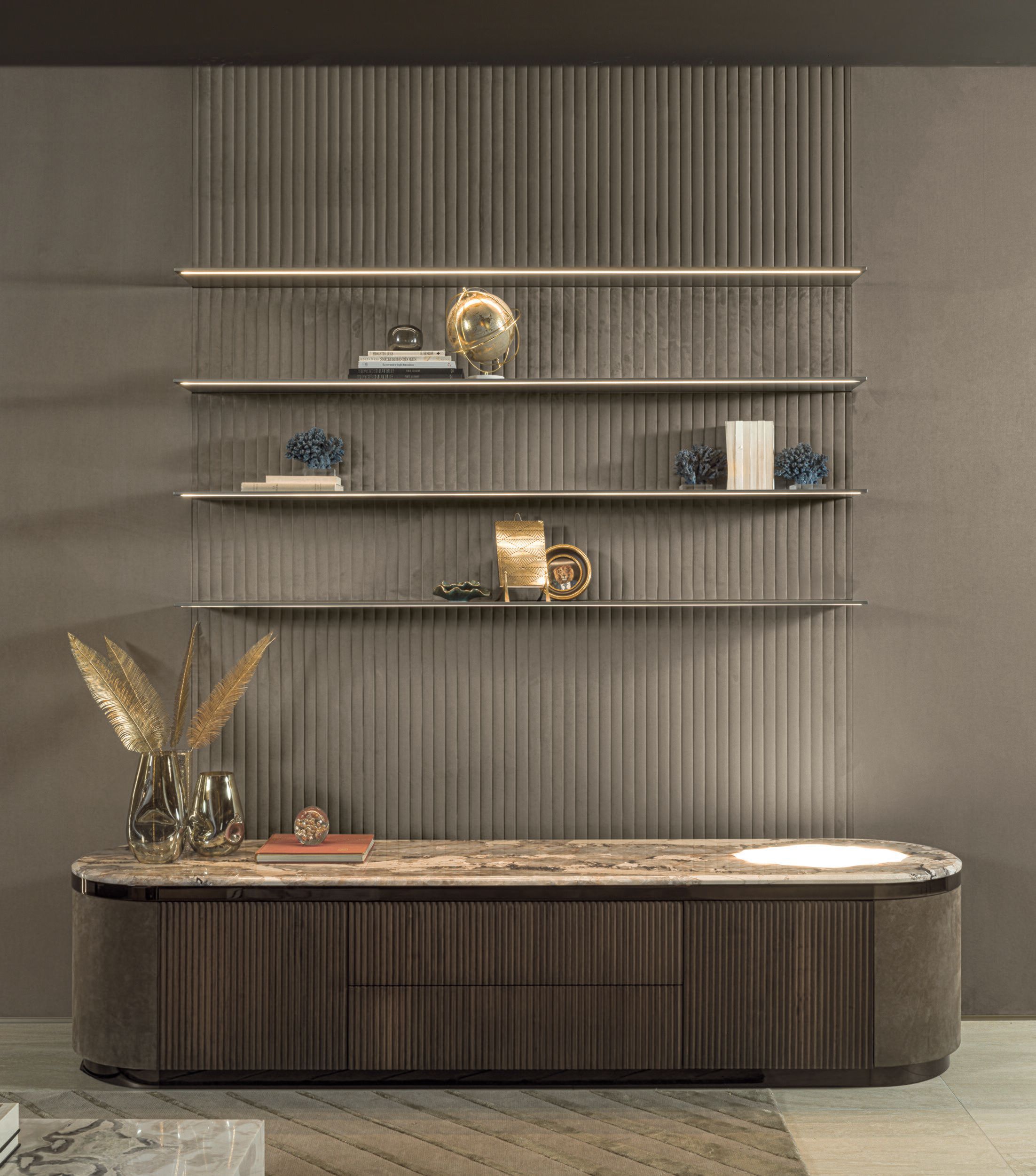 Обшивка из кожи Longhi FOREVER SYSTEM LIVING ARCH-00074695 - Вид №9