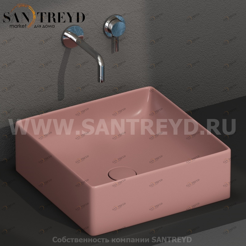 B6Q42FR Накладная раковина на столешницу  квадратная Ceramica Globo T-EDGE